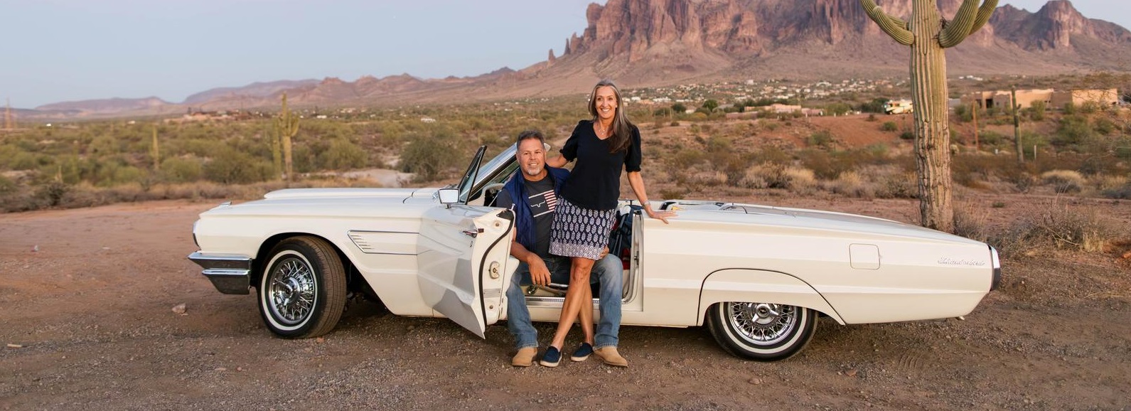 David and Jen with their classic car
